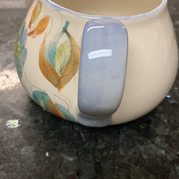 Vintage Hand Painted Portugal Large Art Pottery Pitcher Jug with Blue Flower - Picture 3 of 7